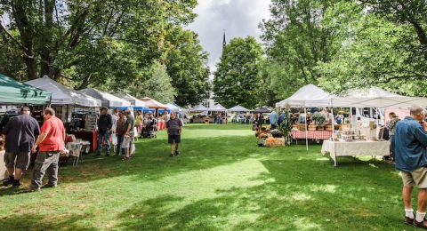 a farmers' market in a field